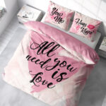 Puuvillainen vuodevaatesetti 220×200 cm - All you need is love - Image 2