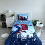 Lasten pussilakanasetti 140×200 cm. Spider-man – Blue 04 - Image 2