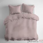 Puuvillainen pussilakanasetti röyhelöillä – Vaaleanpunainen