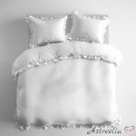 Puuvillainen pussilakanasetti röyhelöillä – Valkoinen