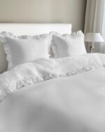 Puuvillainen pussilakanasetti röyhelöillä 160x200 cm – Valkoinen - Image 2