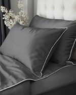 Mako-satiini vuodevaatesetti 160×200 cm. - Väri: Harmaa - Image 4