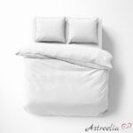 Valkoinen makosatiininen vuodevaatesetti