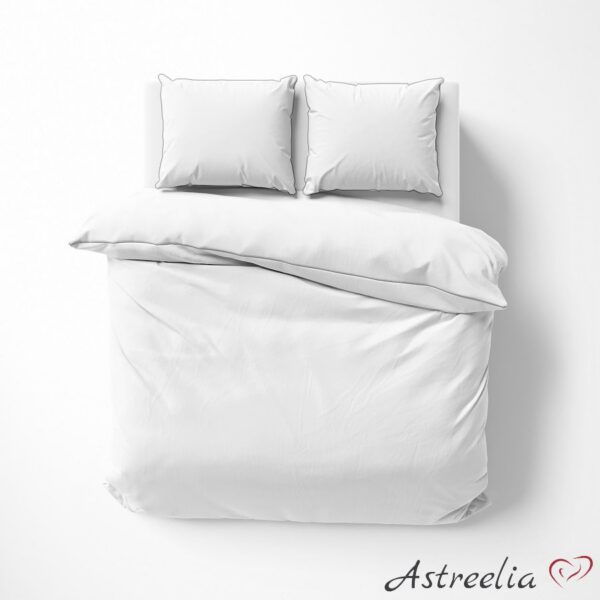 Valkoinen makosatiininen vuodevaatesetti