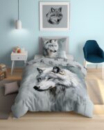 Puuvillainen pussilakanasetti 140x200 cm - Wolf - Image 3