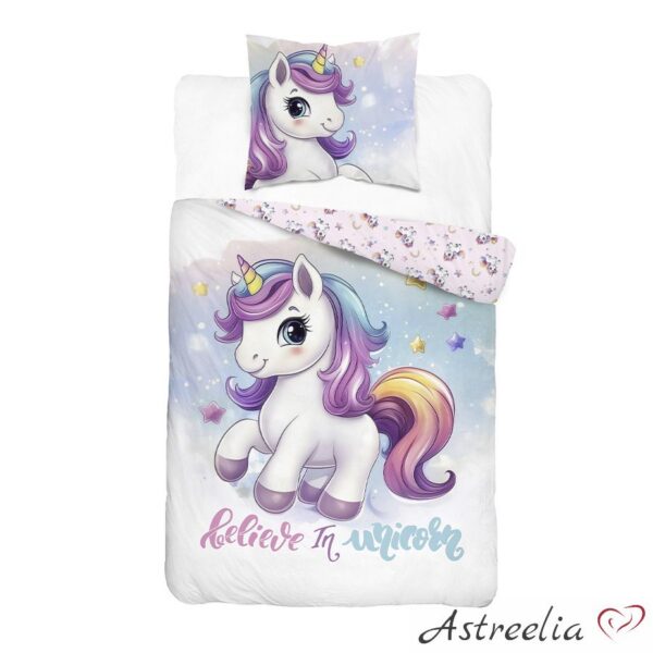 Puuvillainen pussilakanasetti "Believe In Unicorn" 140x200 cm - Holland Young Collection