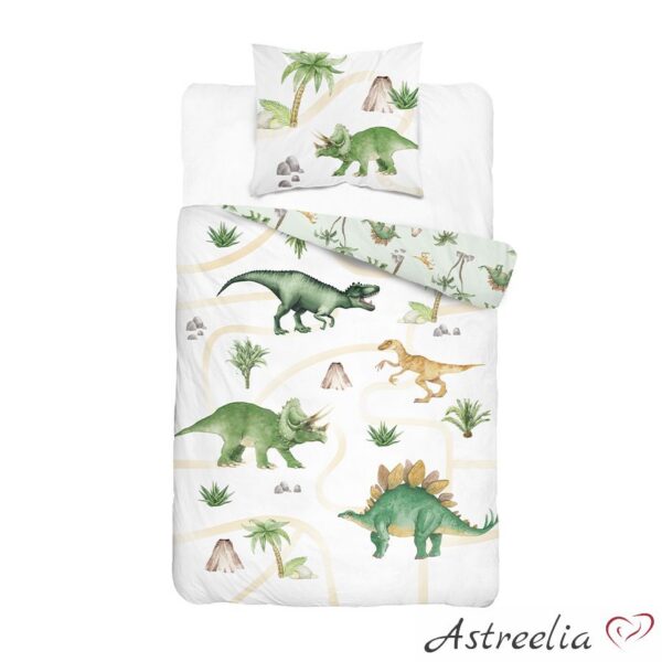 Puuvillainen pussilakanasetti "Dinosaurs" 140x200 cm - Holland Young Collection