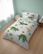 Puuvillainen pussilakanasetti 140x200 cm - Dinosaurs - Image 2