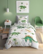 Puuvillainen pussilakanasetti 140x200 cm - Dinosaurs - Image 3