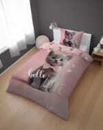 Puuvillainen pussilakanasetti 140x200 cm - Hello Love - Image 2