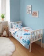 Lasten pussilakanasetti 100×135 cm – Mayamoo, Little Ocean Word / A - Image 3