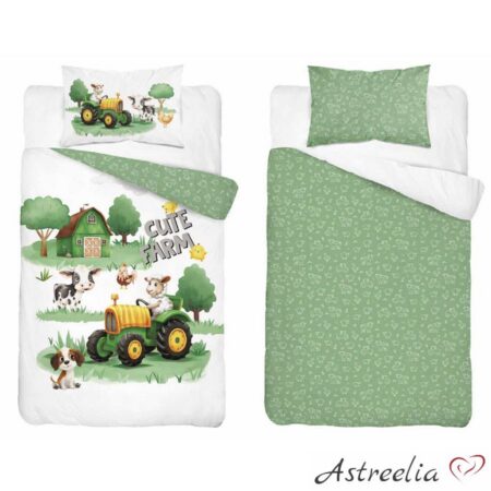 Mayamoo lasten vuodevaatesetti 100x135 cm, 100% puuvillaa, Cute Farm / B