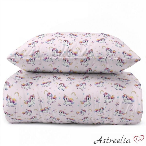 Puuvillainen pussilakanasetti "Happy Unicorn" 140x200 cm - XoXo Dream Collection