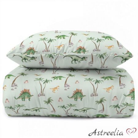 Puuvillainen pussilakanasetti "Little dinosaurs" 140x200 cm - XoXo Dream Collection