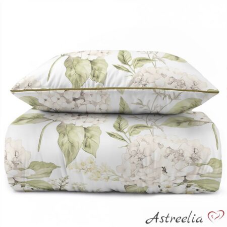 Astreelia Home Soft Harmony -pussilakanasetti, valkoinen 100 % puuvillaperkaali, Lame Percale - mallisto.