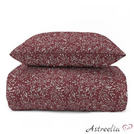 Percale pussilakanasetti 220×200 cm Royal Petals B, ylellinen puuvillainen vuodevaatesetti kukkakuviolla