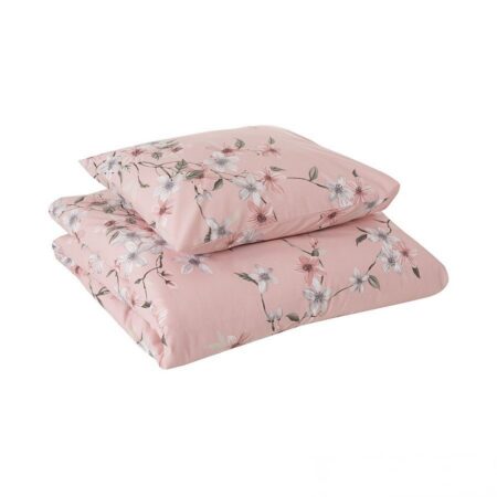 Puuvillainen pussilakanasetti Blossom Pink, pehmeä vaaleanpunainen vuodevaatesetti