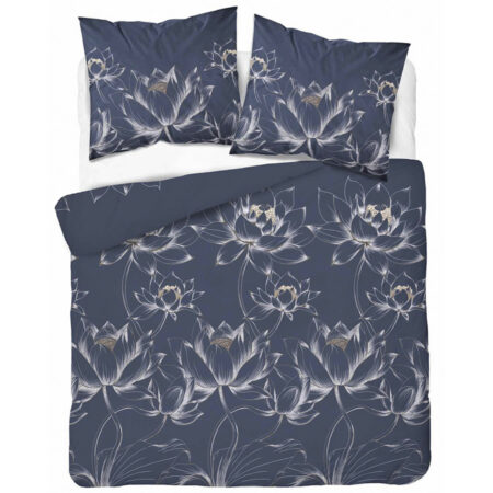 Puuvillainen pussilakanasetti Velmora blue, pehmeä sininen vuodevaatesetti Astreelia Home